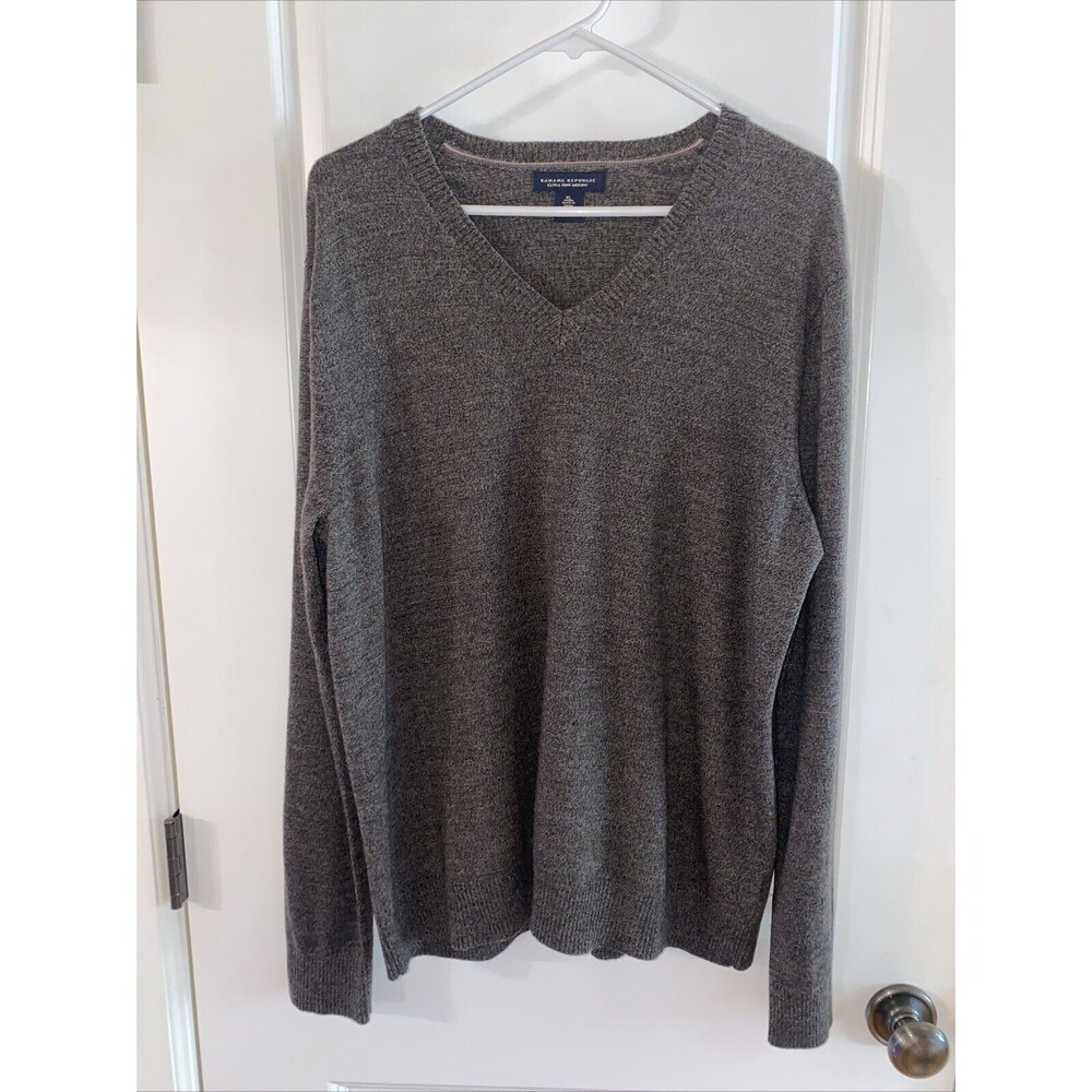 Banana Republic Brown Charcoal Gray Silk Cashmere Blend Lightweight Sweater - XL